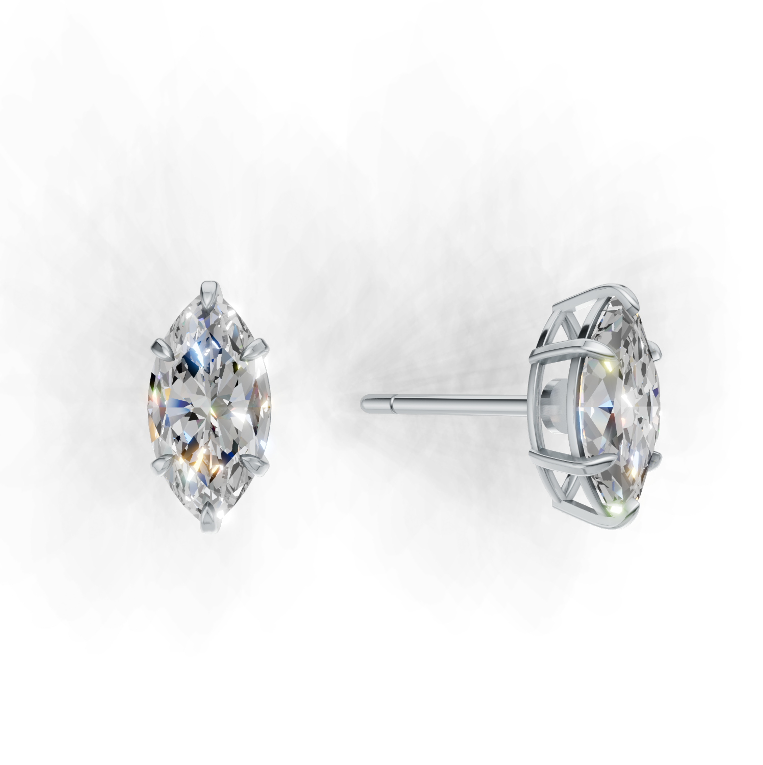 Pierce Marquise Solitaire K14 White Gold 1ct