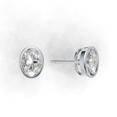 Pierce Oval Bezel K14 White Gold 1ct