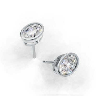 Pierce Oval Bezel K14 White Gold 1ct