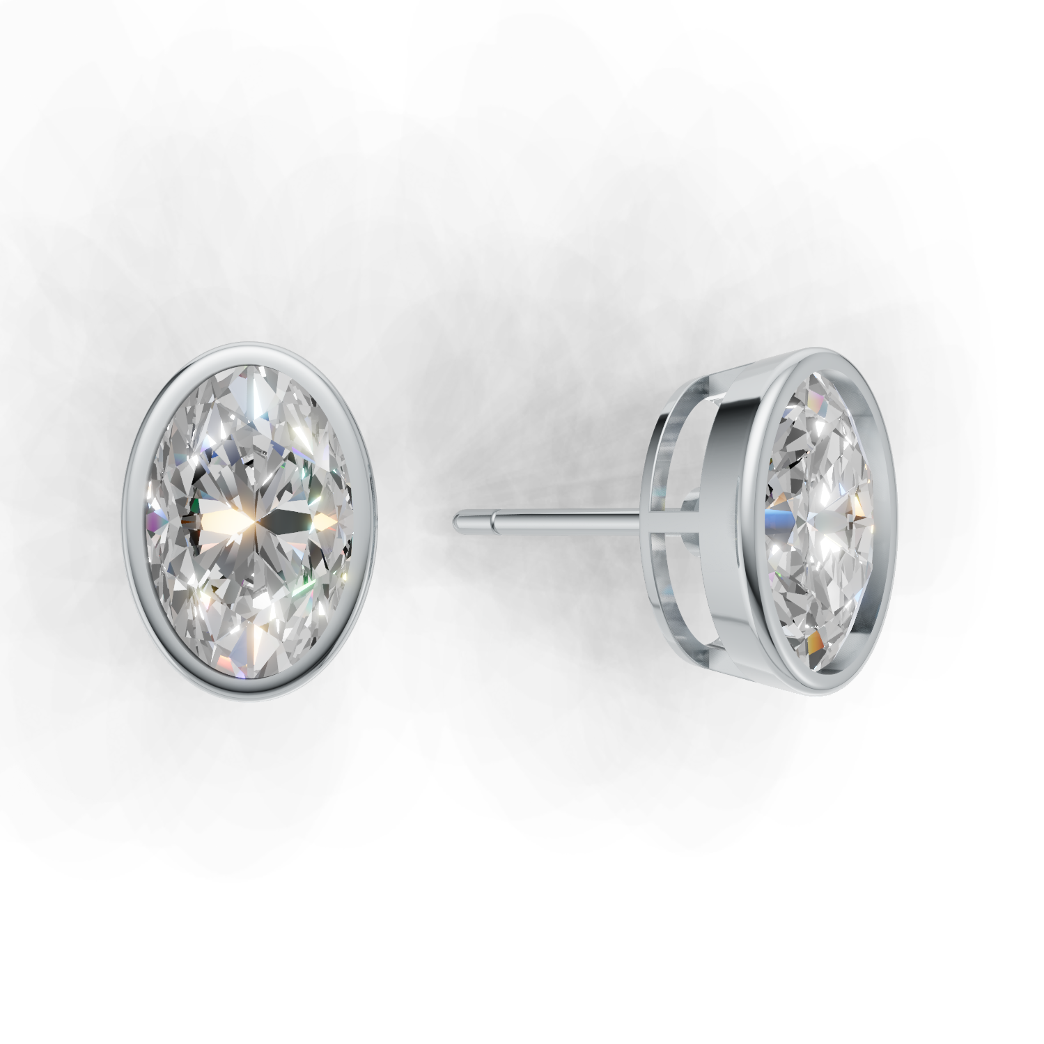 Pierce Oval Bezel K14 White Gold 2ct