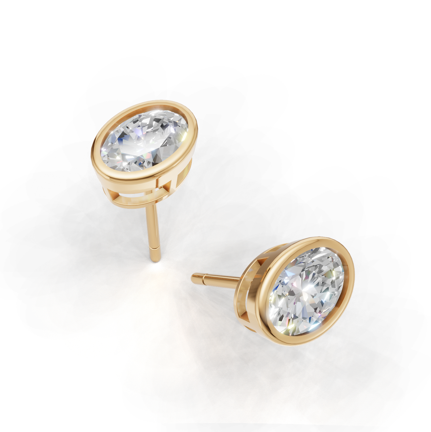 Pierce Oval Bezel K14 Yellow Gold 1ct