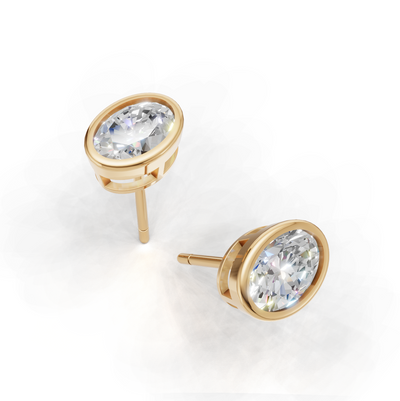 Pierce Oval Bezel K14 Yellow Gold 1ct