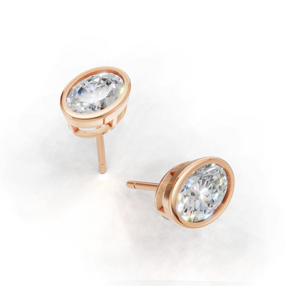 Pierce Oval Bezel K18 Pink Gold 1ct