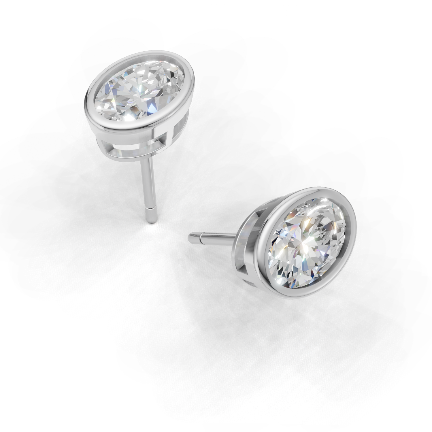 Pierce Oval Bezel 18k White Gold 1ct