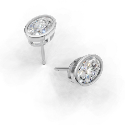 Pierce Oval Bezel 18k White Gold 1ct