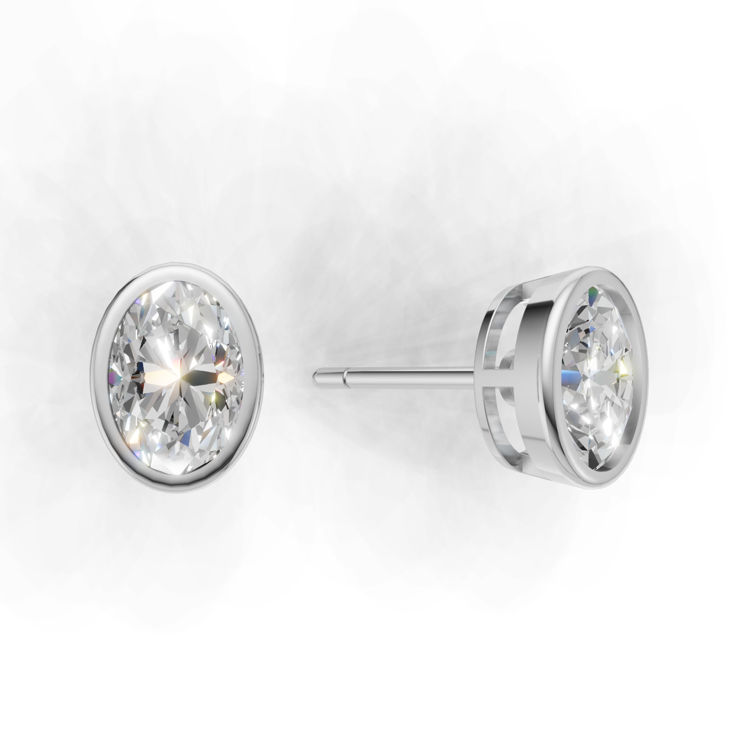 Pierce Oval Bezel 18k White Gold 2ct