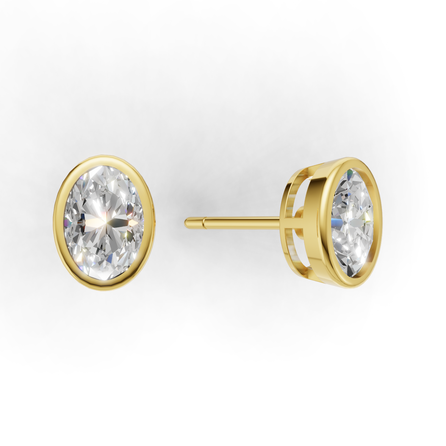 Pierce Oval Bezel 18k Yellow Gold 1ct