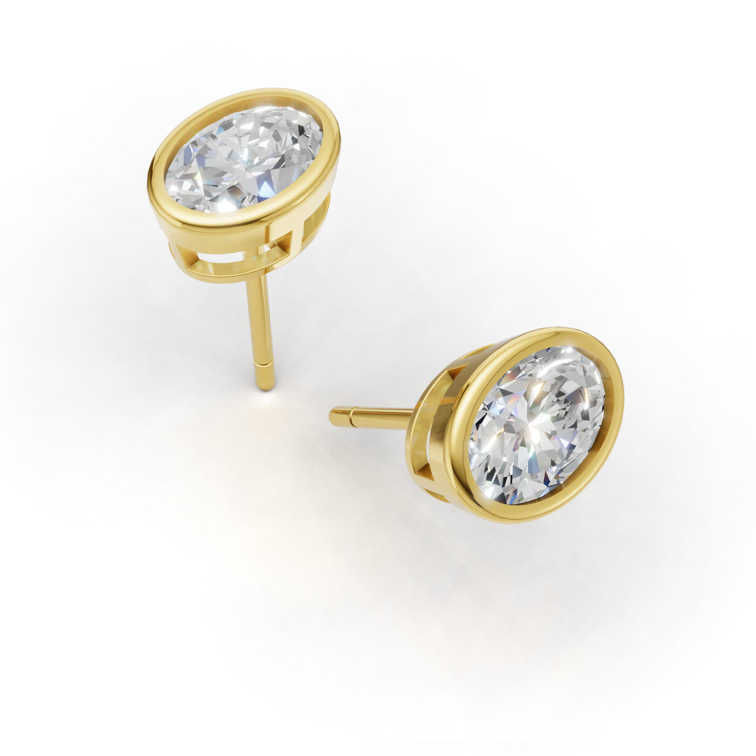 Pierce Oval Bezel 18k Yellow Gold 1ct