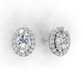 Oval Lab Grown Diamond Halo Earring