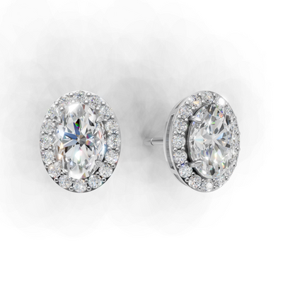 Pierce Oval Halo 18k White Gold 1ct