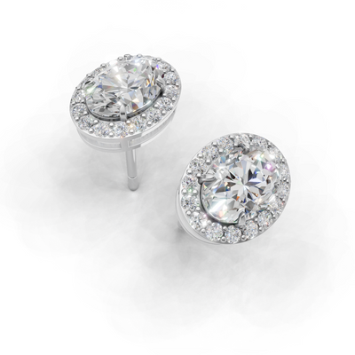 Pierce Oval Halo 18k White Gold 1ct