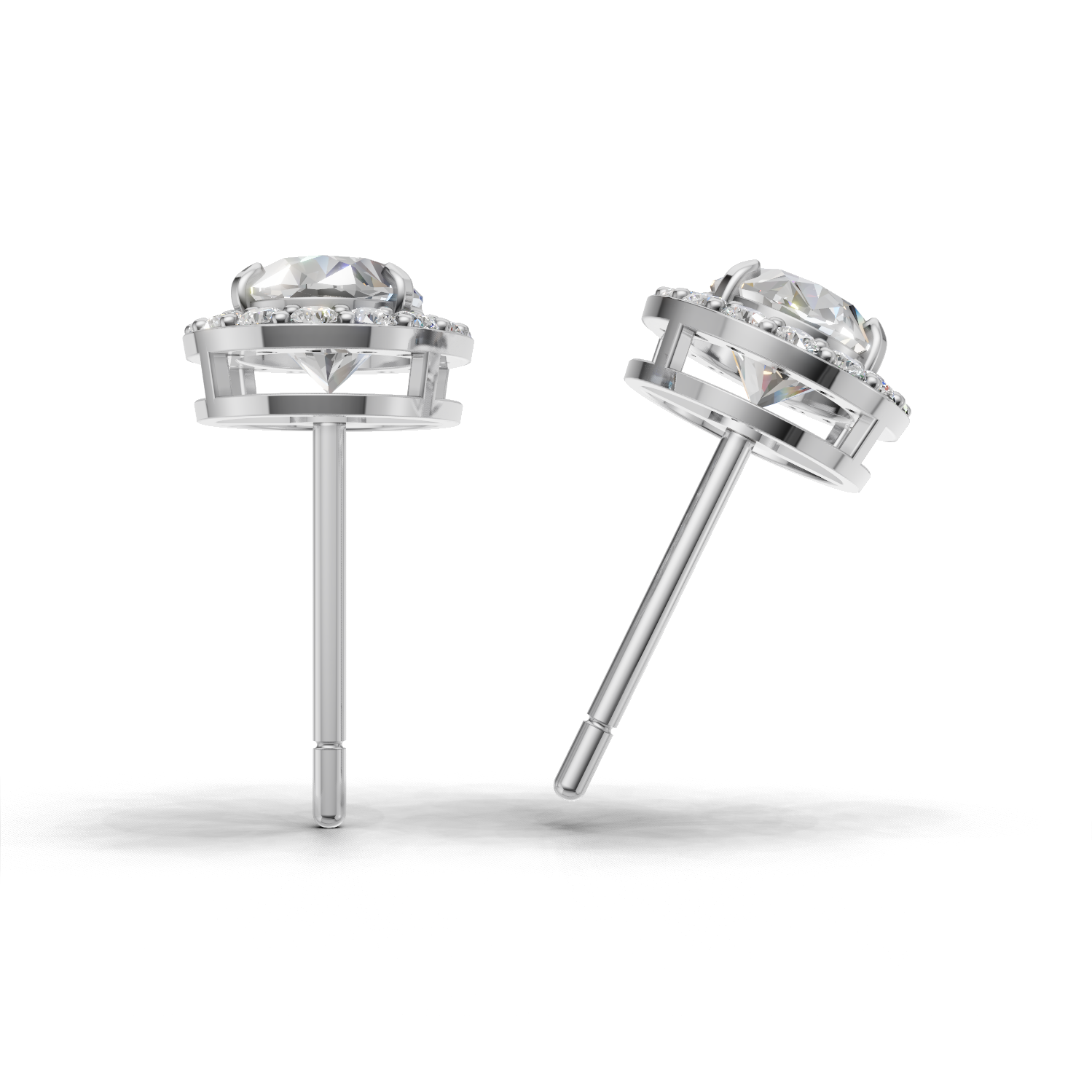 Pierce Oval Halo 18k White Gold 1ct