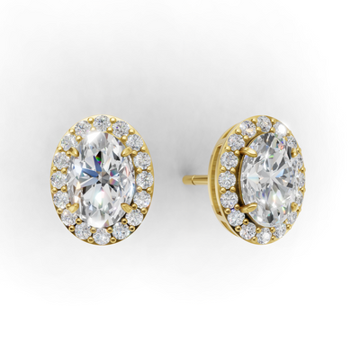 Pierce Oval Halo 18k Yellow Gold 1ct
