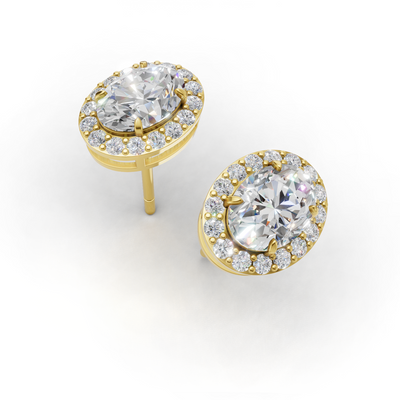 Pierce Oval Halo 18k Yellow Gold 1ct