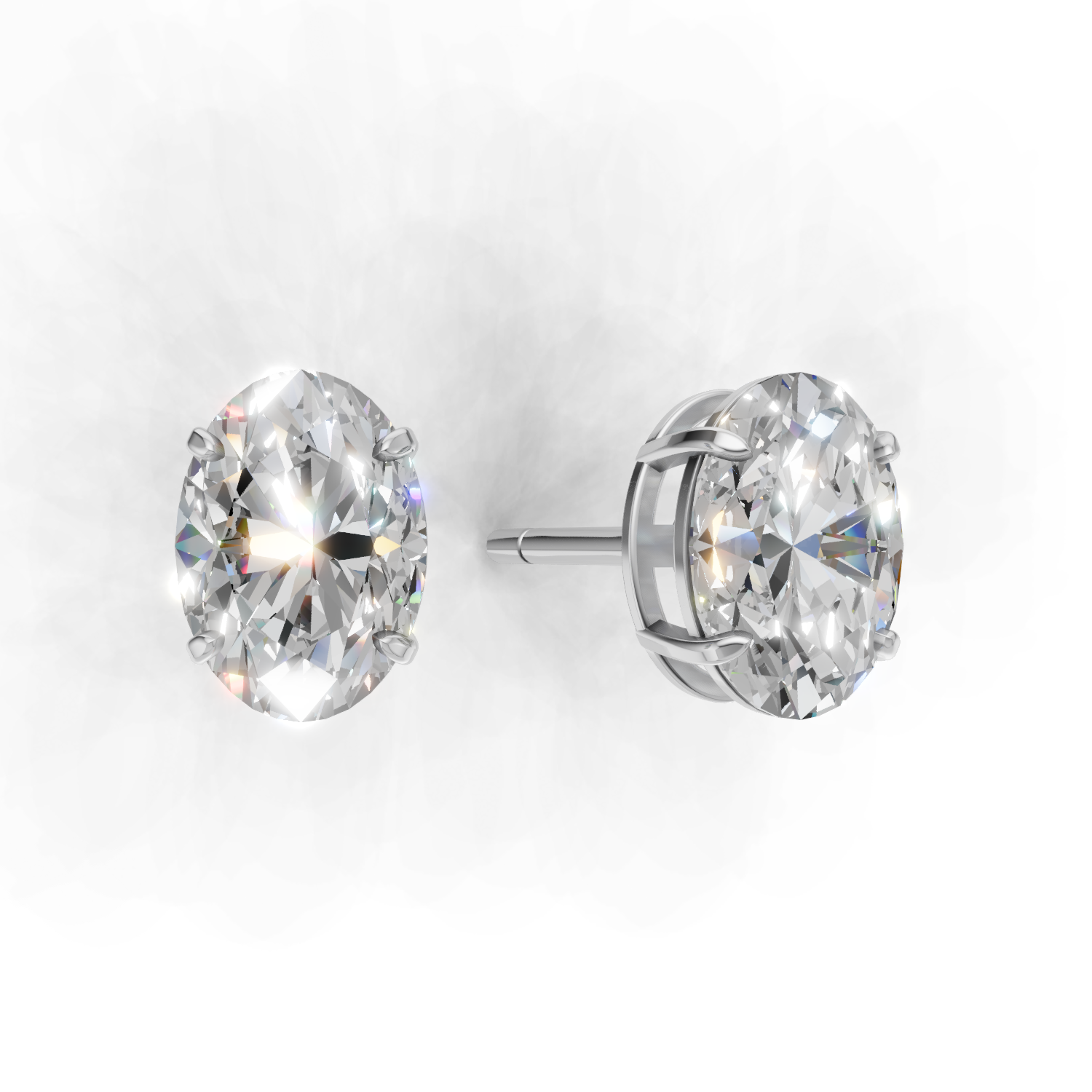 Pierce Oval Solitaire 18k White Gold 1ct