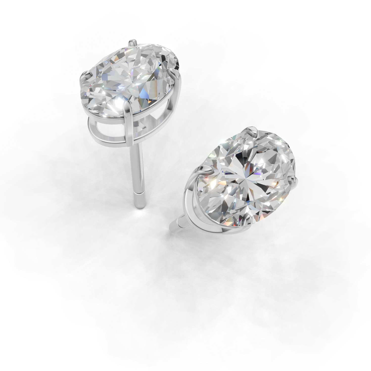 Pierce Oval Solitaire 18k White Gold 1ct