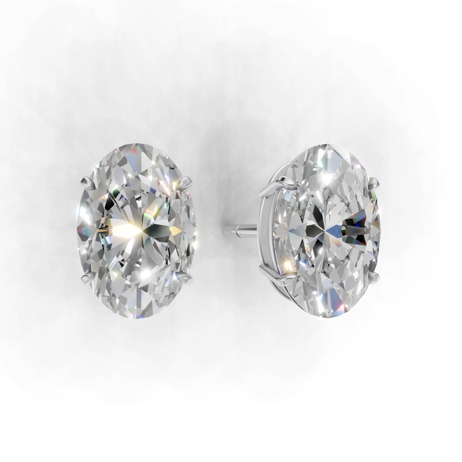 Pierce Oval Solitaire 18k White Gold 2ct