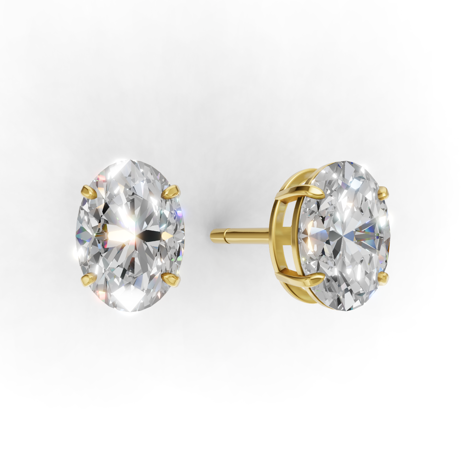 Pierce Oval Solitaire 18k Yellow Gold 1ct