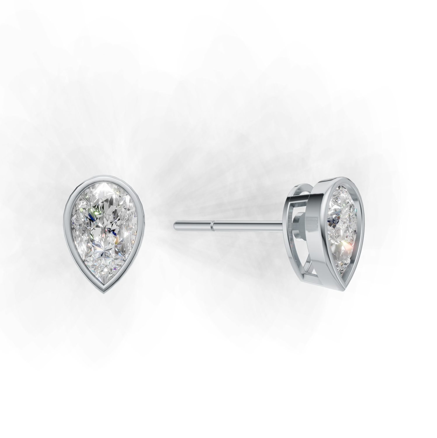 Pierce Pear Bezel K14 White Gold 1ct