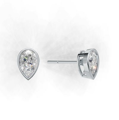 Pierce Pear Bezel K14 White Gold 1ct