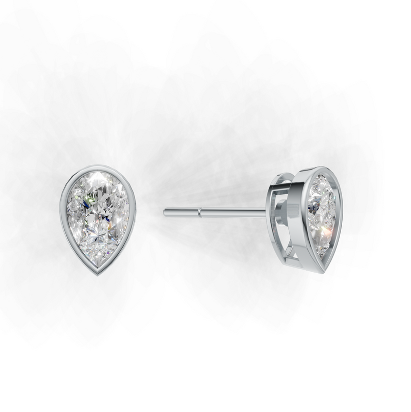Pear Lab Grown Diamond Bezel Earring