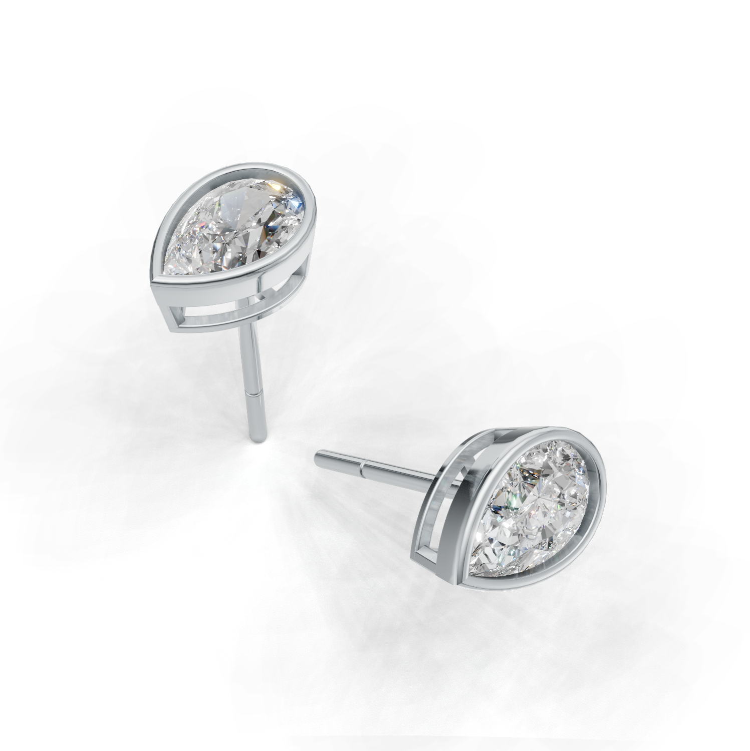 Pierce Pear Bezel K14 White Gold 1ct
