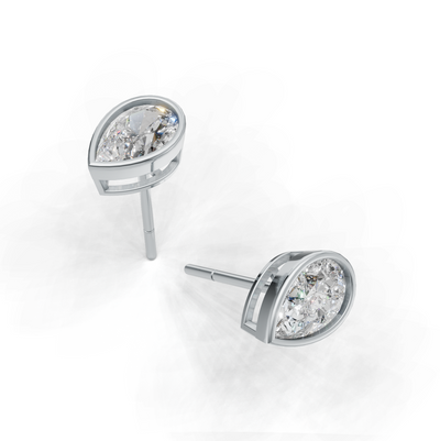 Pierce Pear Bezel K14 White Gold 1ct