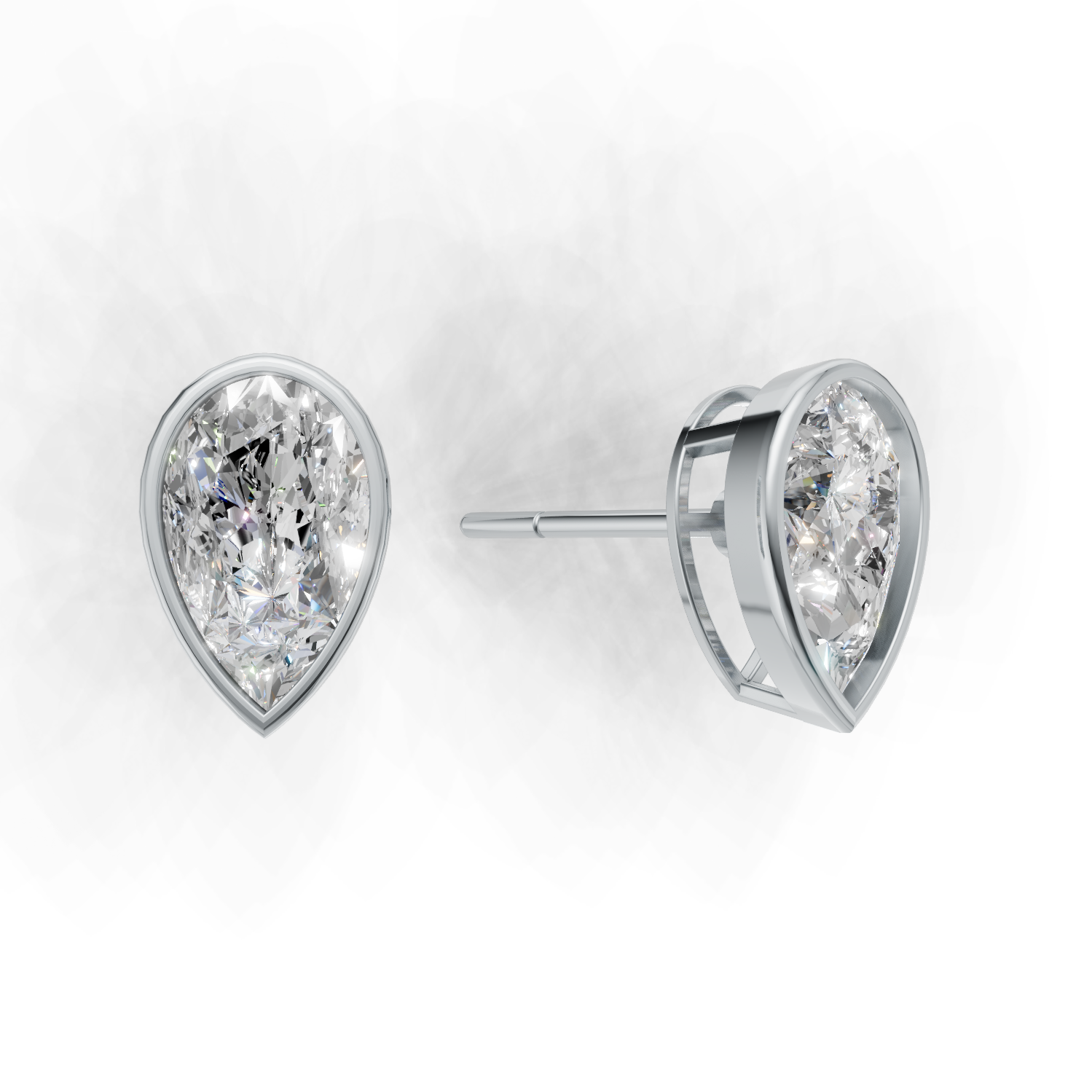 Pierce Pear Bezel K14 White Gold 2ct