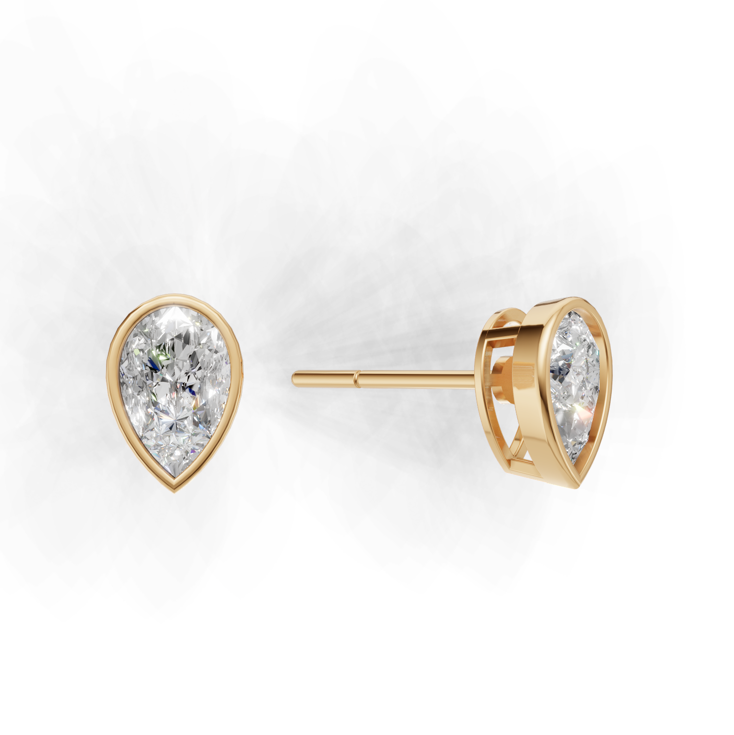 Pierce Pear Bezel K14 Yellow Gold 1ct