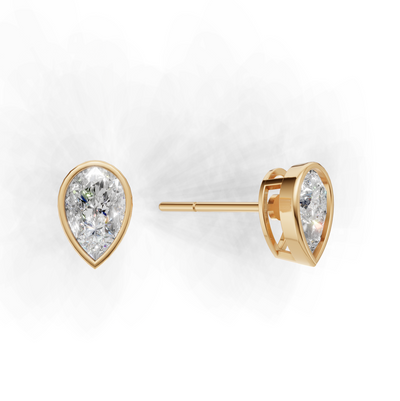 Pierce Pear Bezel K14 Yellow Gold 1ct
