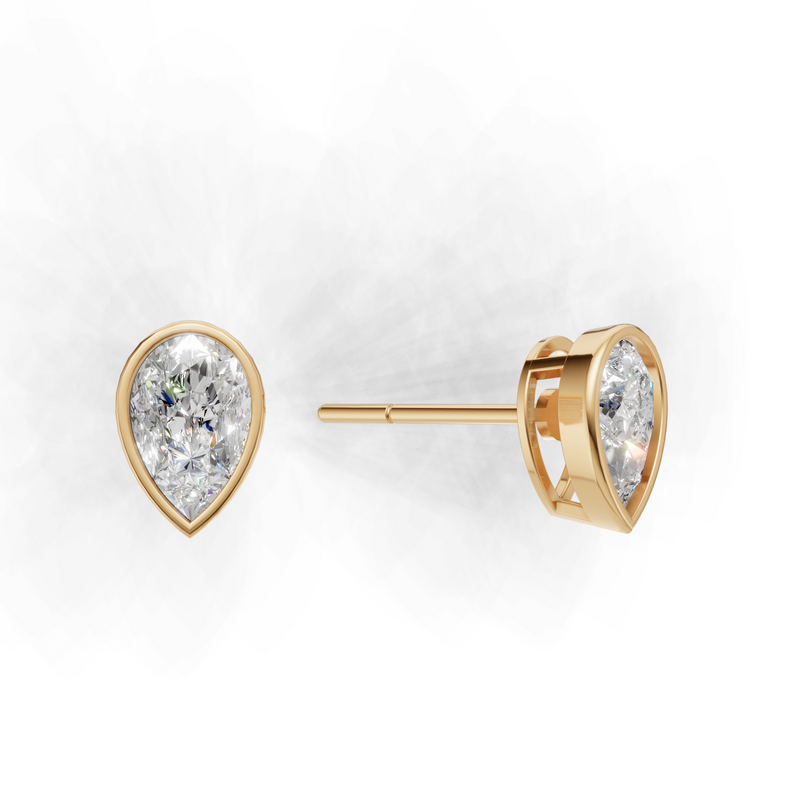 Pear Lab Grown Diamond Bezel Earring