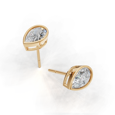 Pierce Pear Bezel K14 Yellow Gold 1ct