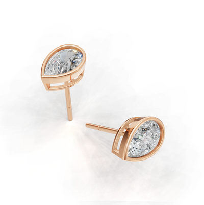 Pierce Pear Bezel K18 Pink Gold 1ct
