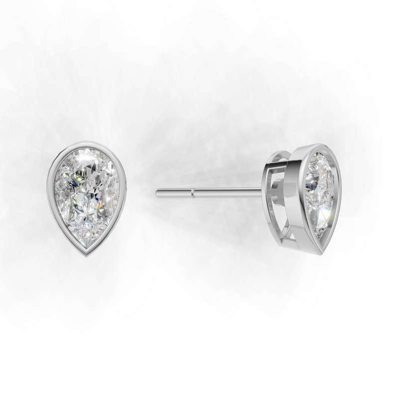 Pear Lab Grown Diamond Bezel Earring