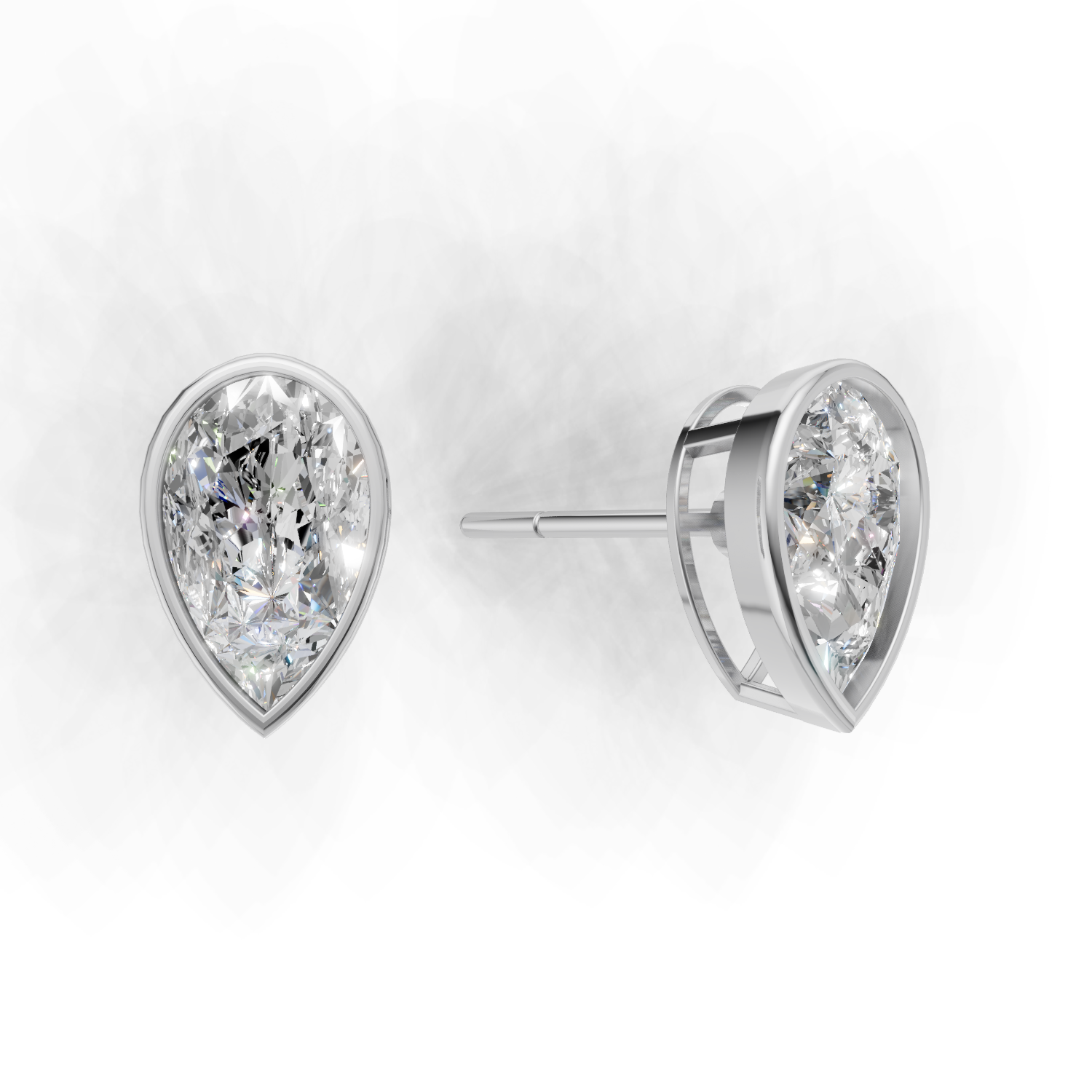 Pierce Pear Bezel 18k White Gold 2ct
