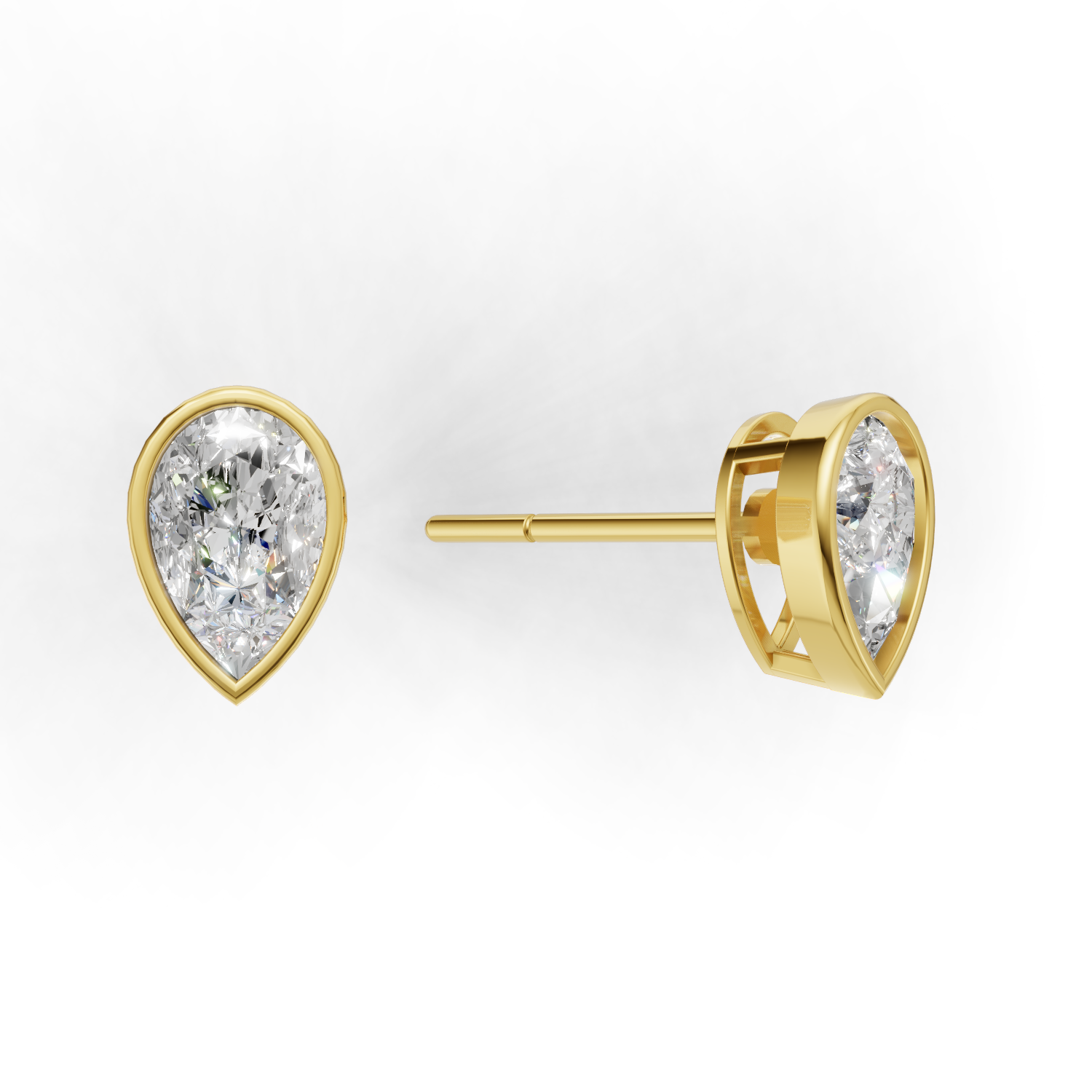 Pierce Pear Bezel 18k Yellow Gold 1ct