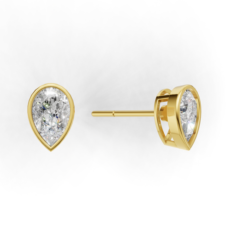 Pear Lab Grown Diamond Bezel Earring