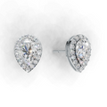 Pear Lab Grown Diamond Halo Earring
