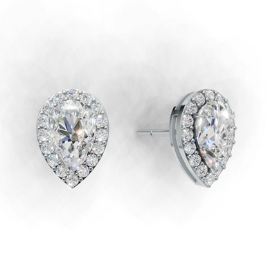 Pierce Pear Halo K14 White Gold 1ct