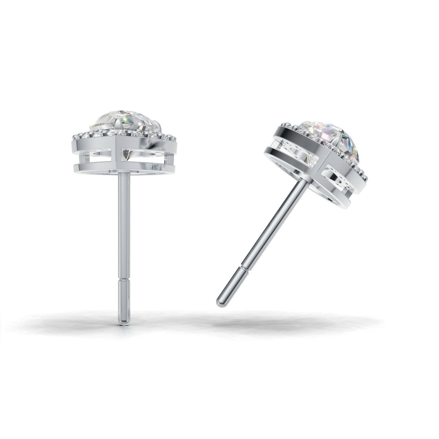 Pierce Pear Halo K14 White Gold 1ct