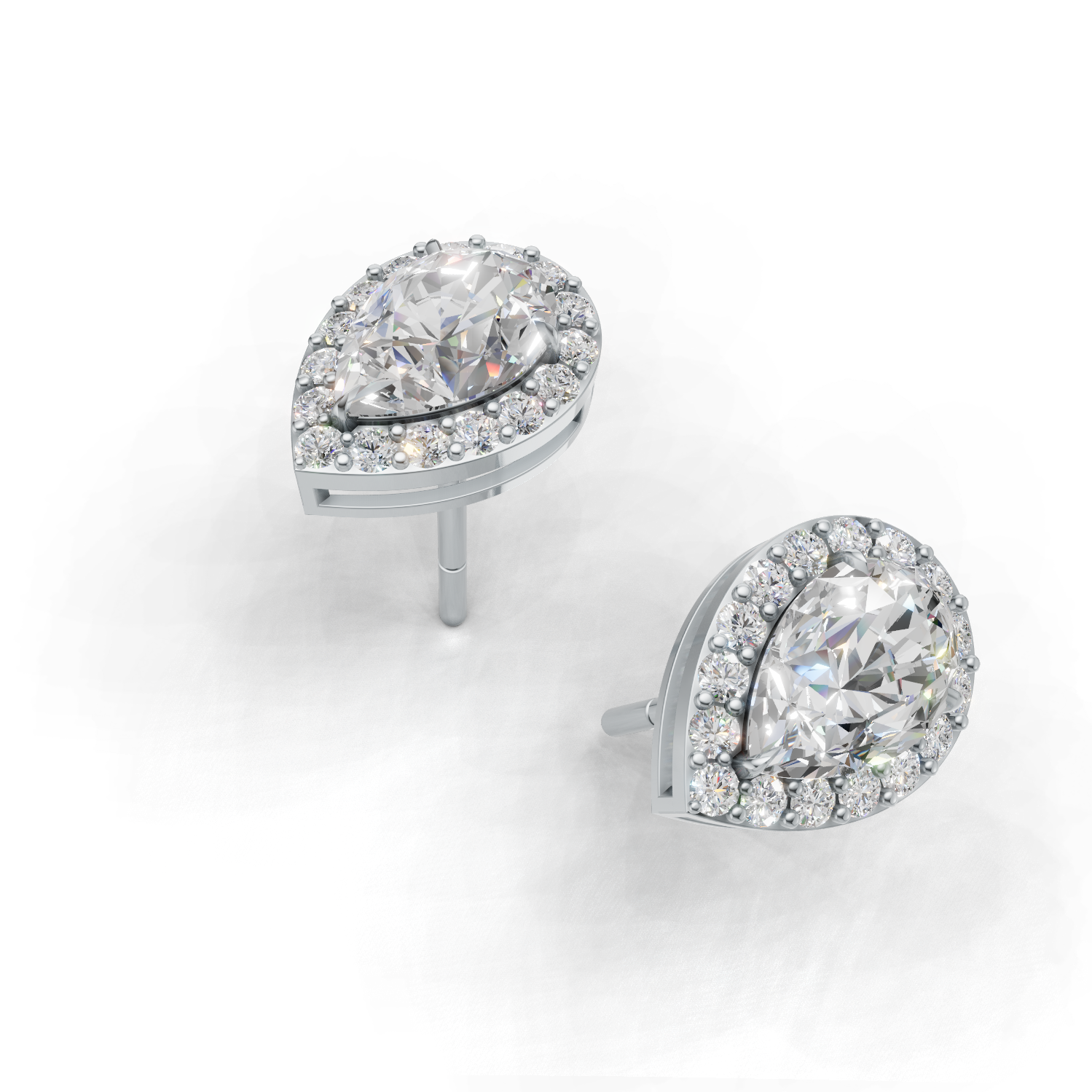 Pierce Pear Halo K14 White Gold 1ct