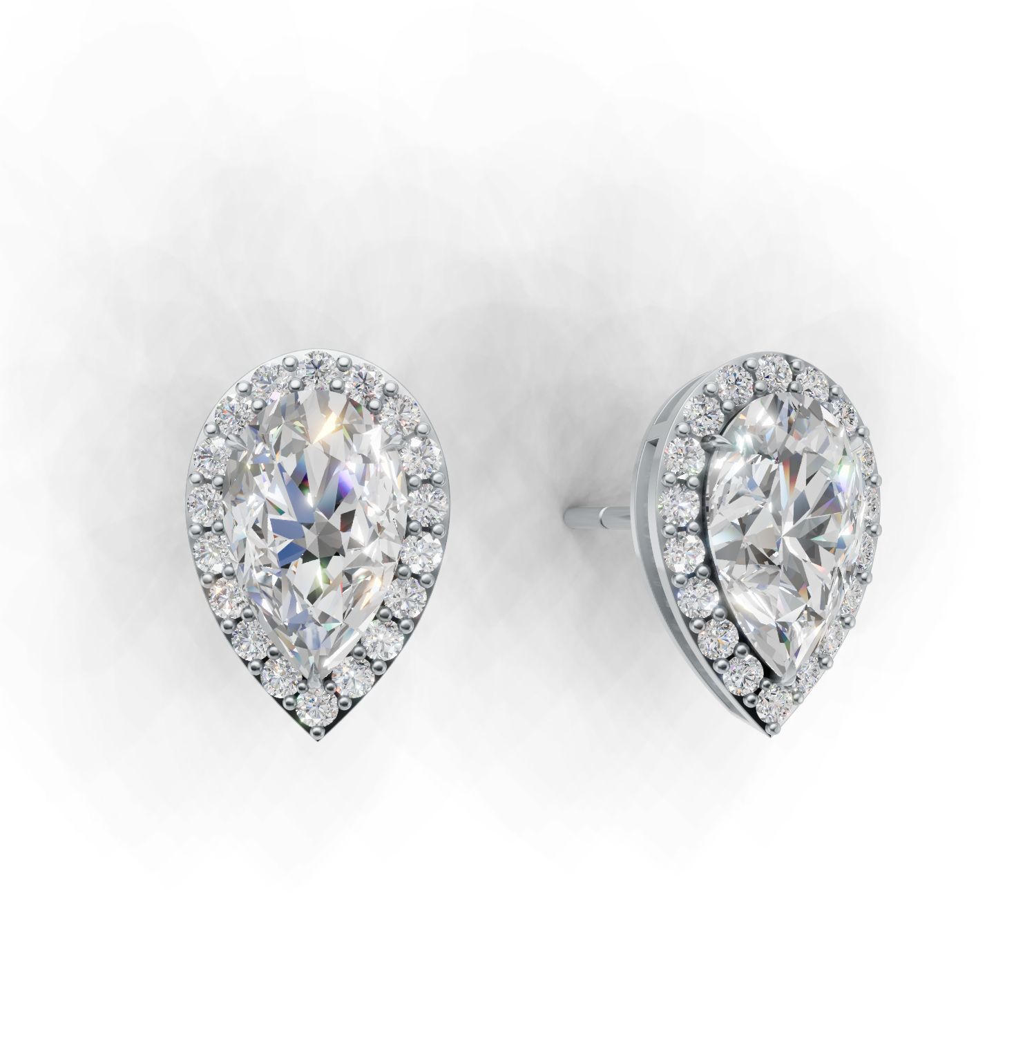 Pierce Pear Halo K14 White Gold 2ct