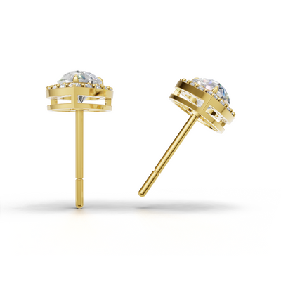 Pierce Pear Halo 18k Yellow Gold 1ct