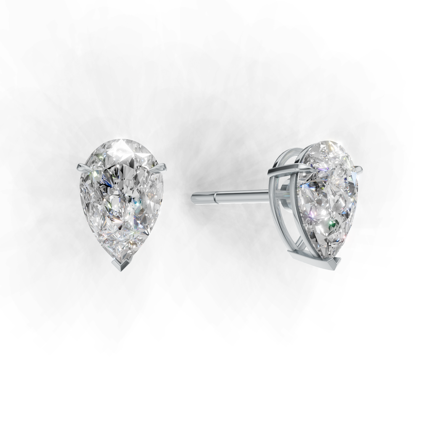 Pierce Pear Solitaire K14 White Gold 1ct