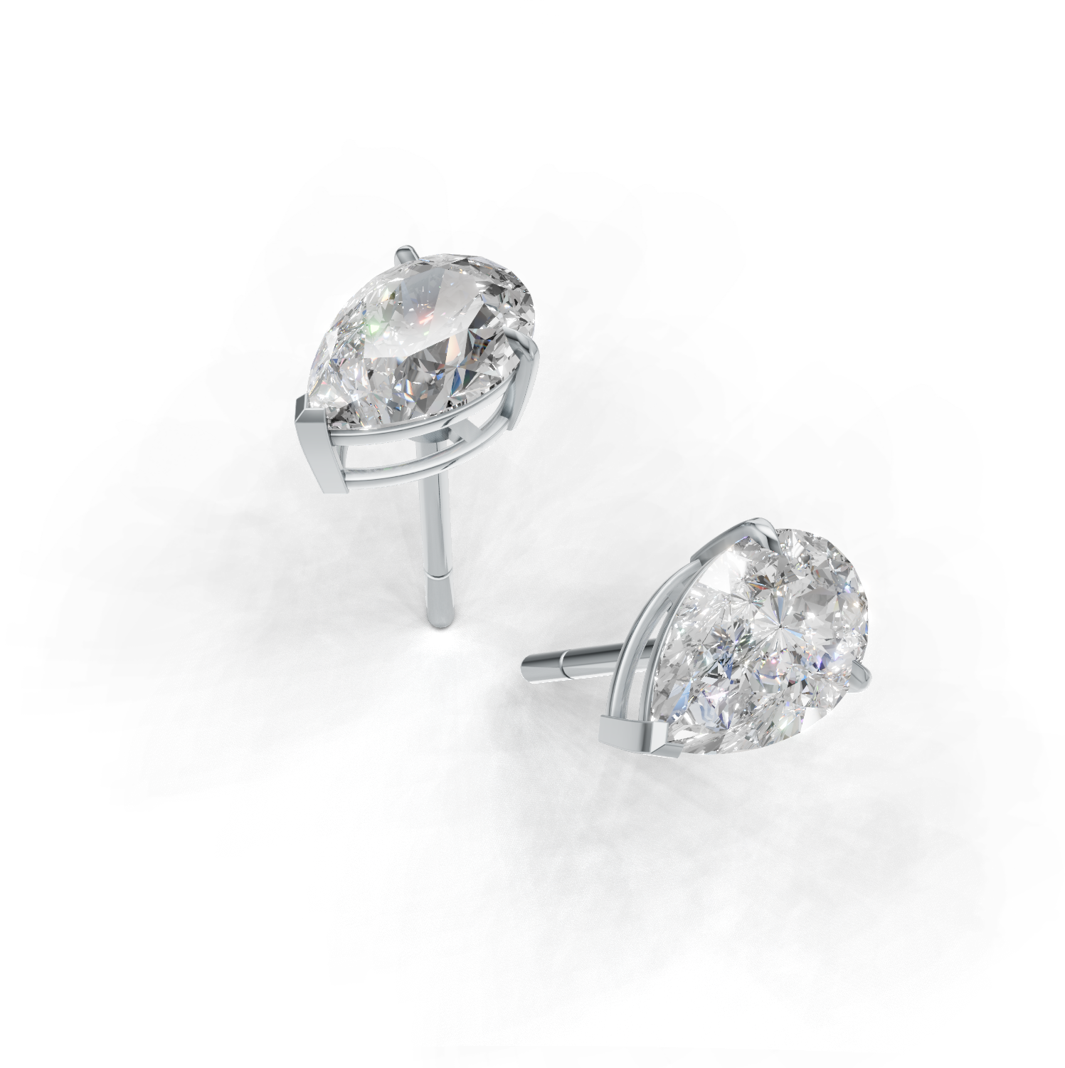 Pierce Pear Solitaire K14 White Gold 1ct