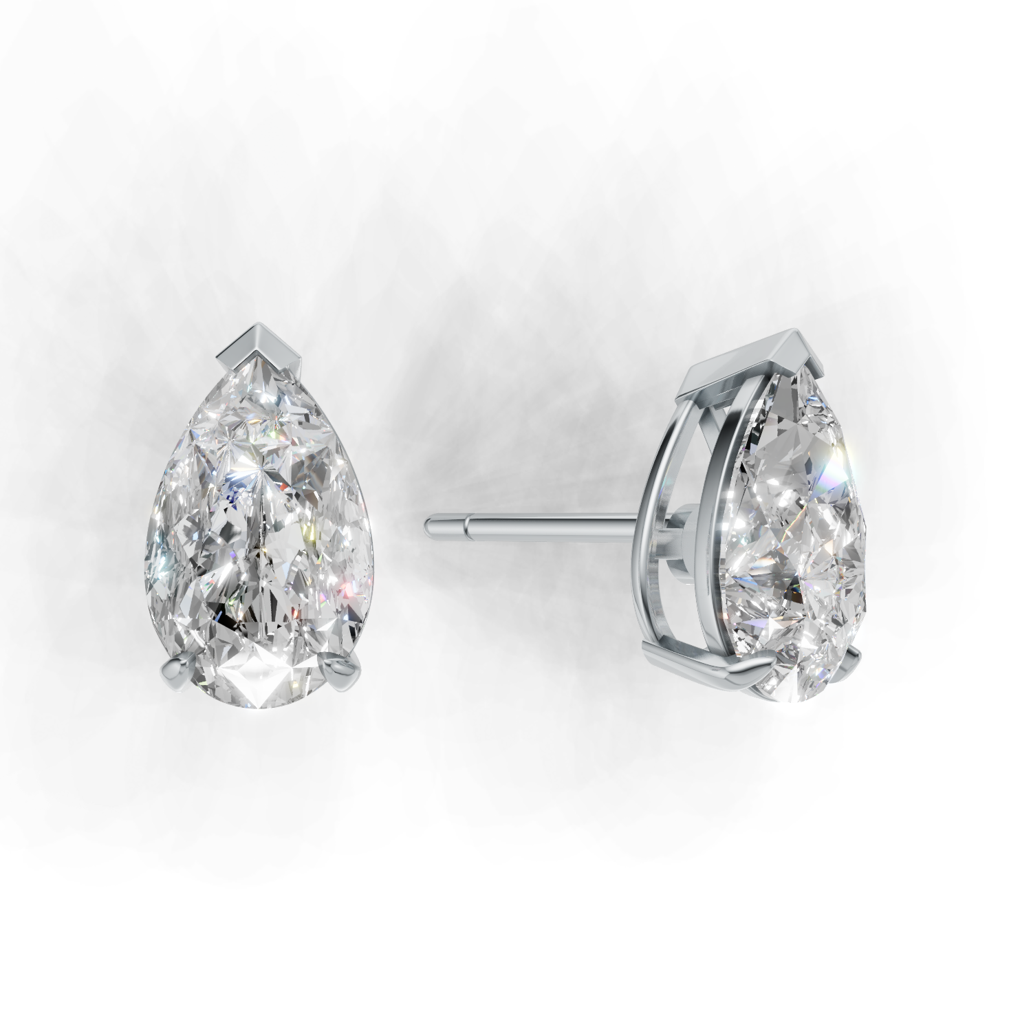 Pierce Pear Solitaire K14 White Gold 2ct