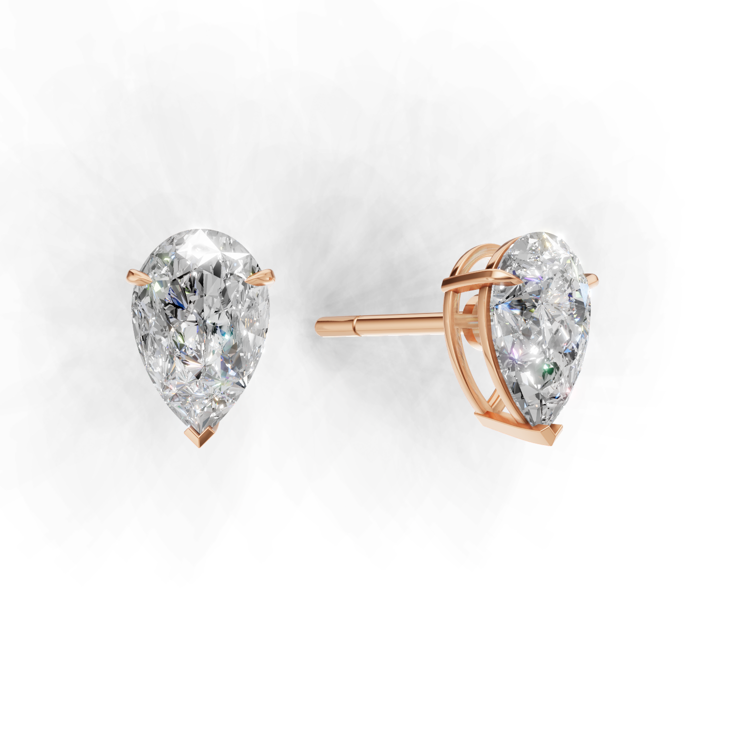 Pierce Pear Solitaire K18 Pink Gold 1ct