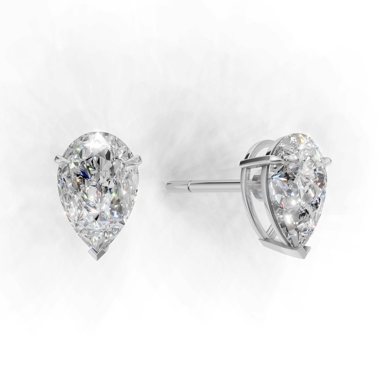 Pierce Pear Solitaire 18k White Gold 1ct