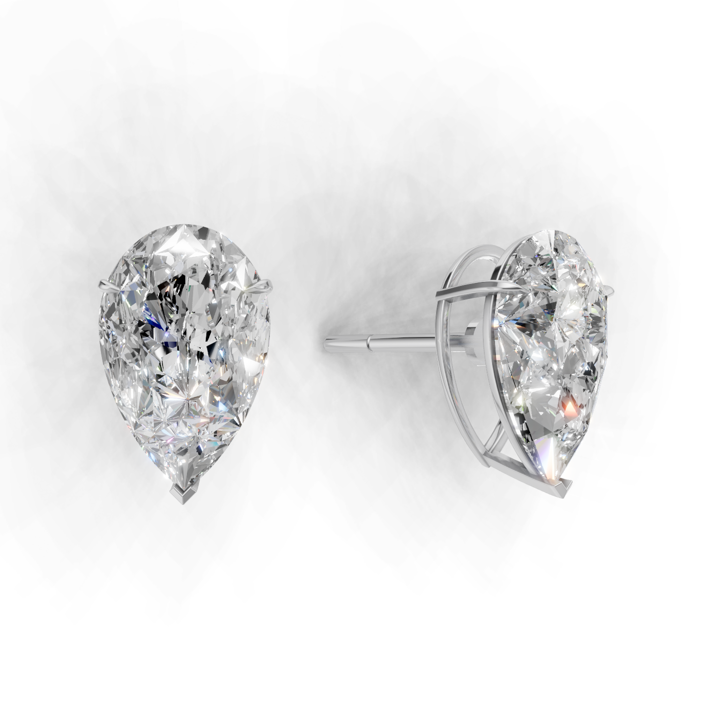 Pierce Pear Solitaire 18k White Gold 2ct