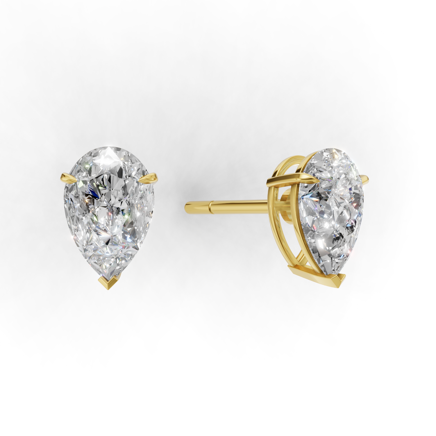 Pierce Pear Solitaire 18k Yellow Gold 1ct